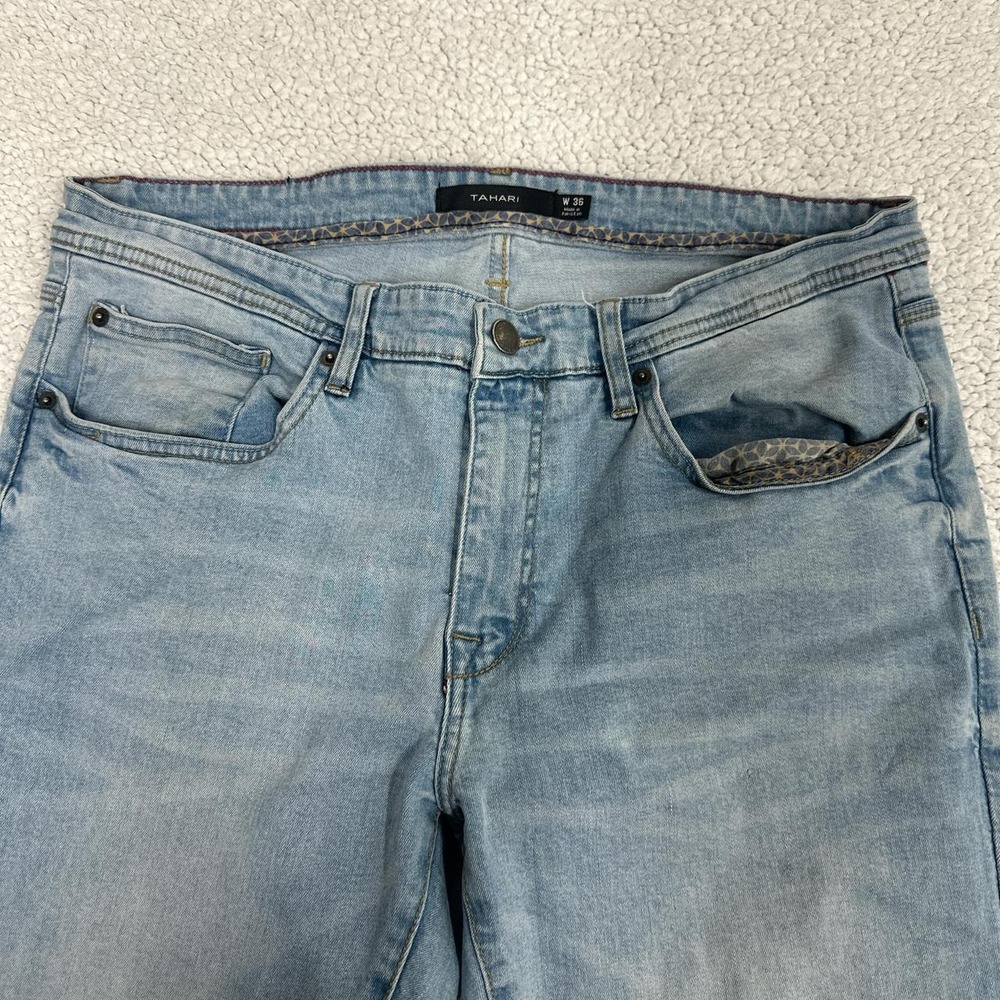 Tahari Light Wash Relaxed Fit Denim Jeans Blue Size 36